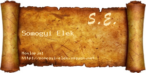 Somogyi Elek névjegykártya