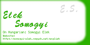 elek somogyi business card